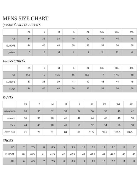 christian dior size chart.